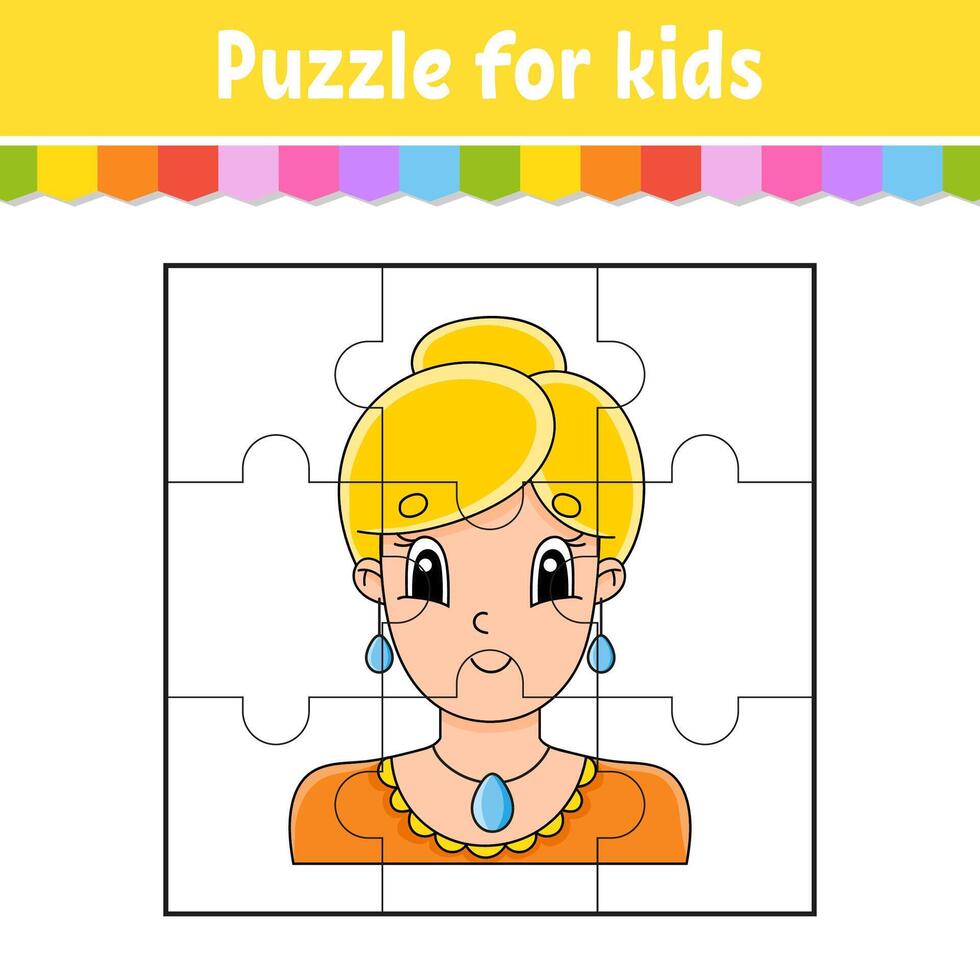 Puzzle game for kids. vector