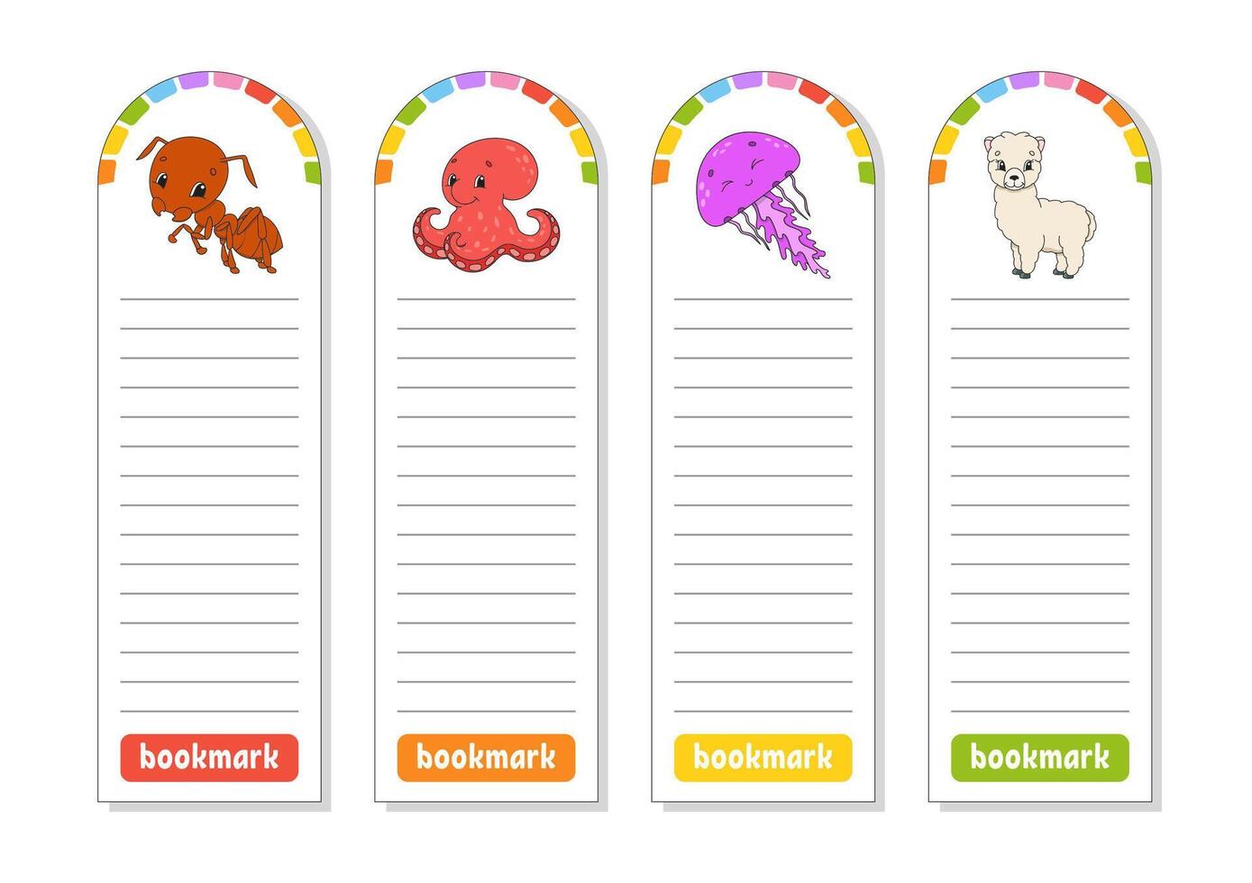 Set of paper bookmarks for books vector