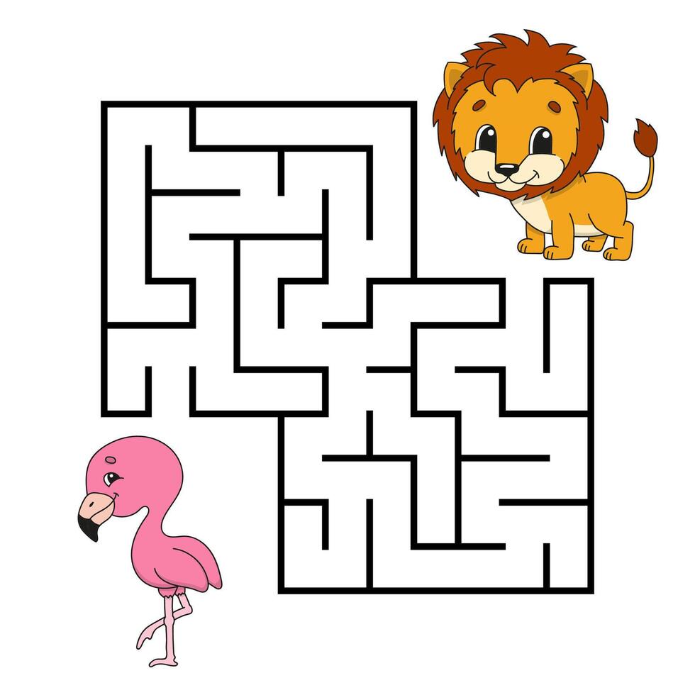 Square maze. Game for kids. vector