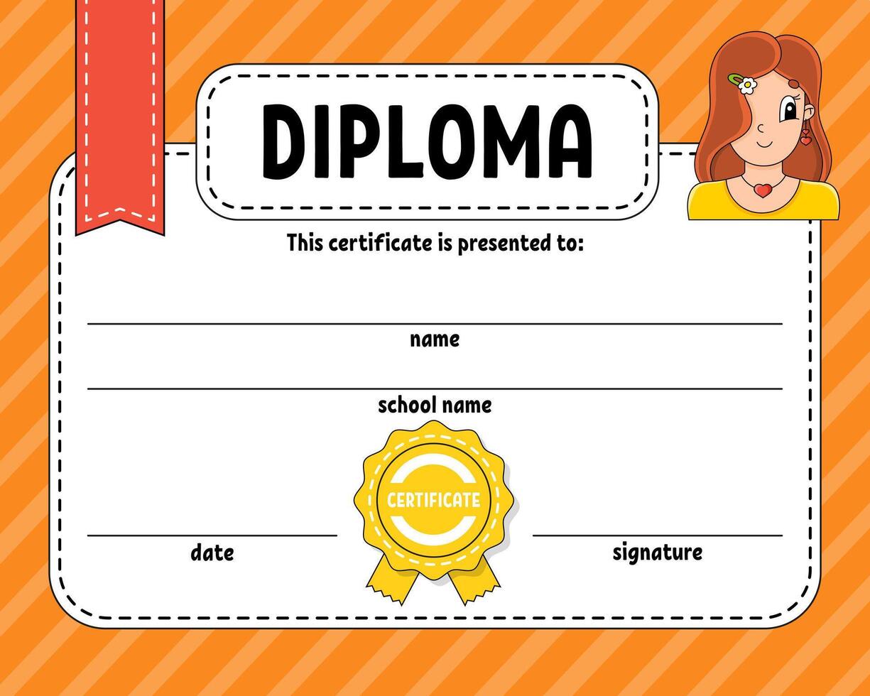 Diploma certificate template. vector