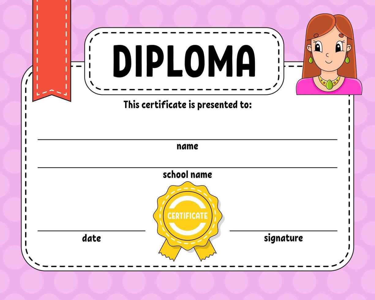 Diploma certificate template. vector