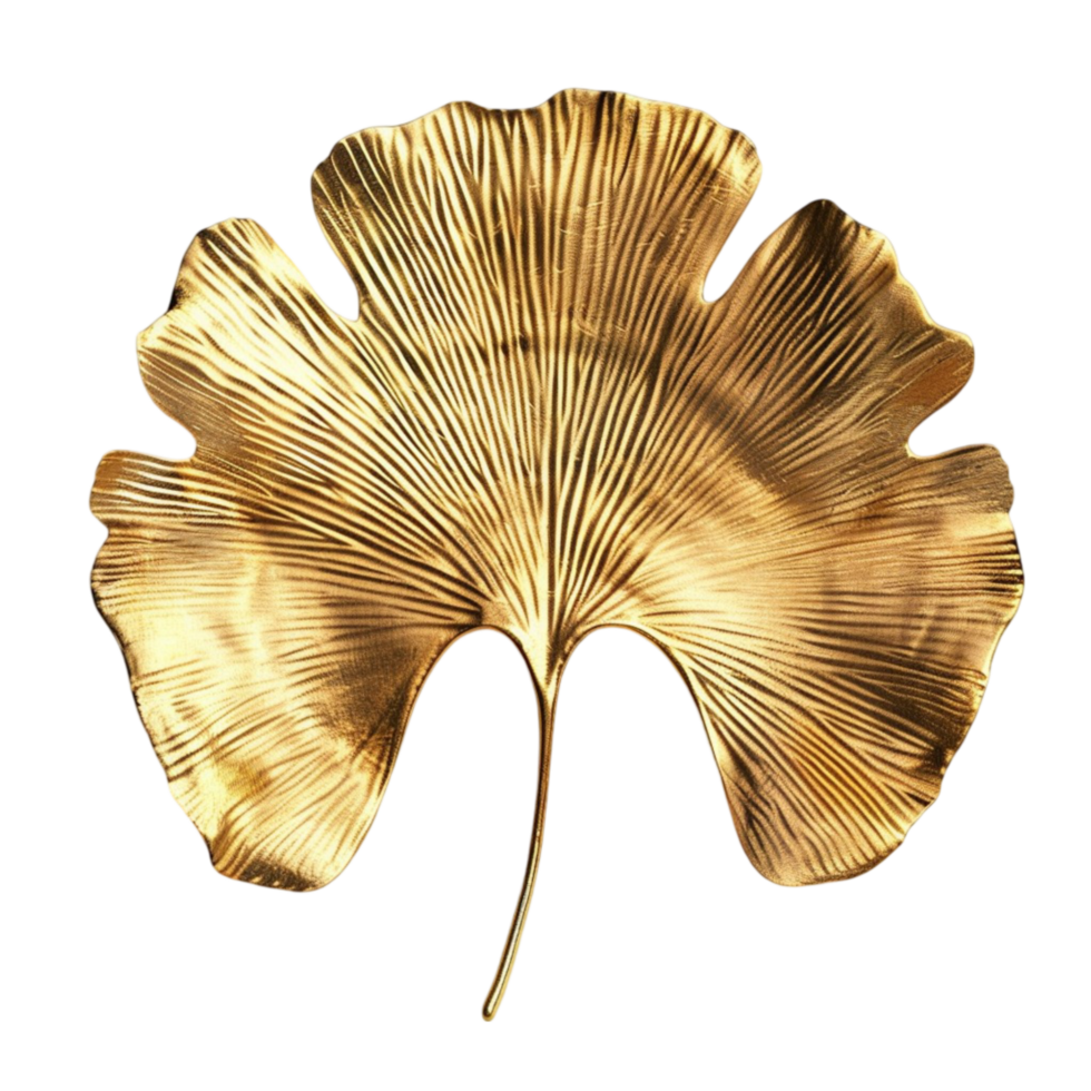 Large Golden Brown Leaf with Intricate Design on Transparent background AI-Generative png