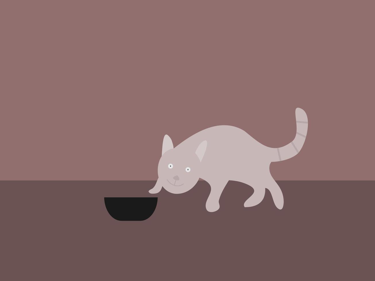 flat design cat illustration vector