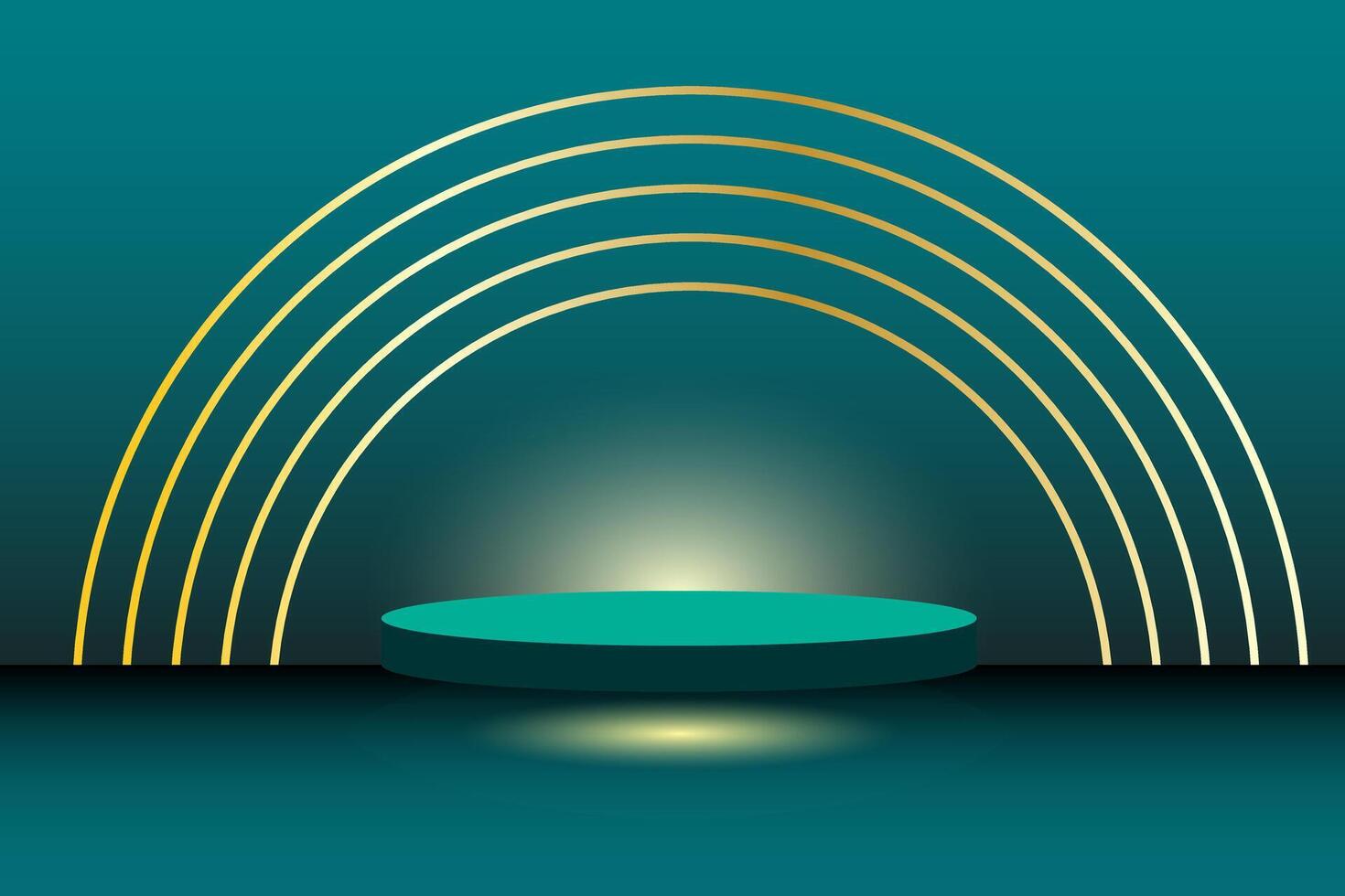 Simple Podium Background with Gold Lines vector