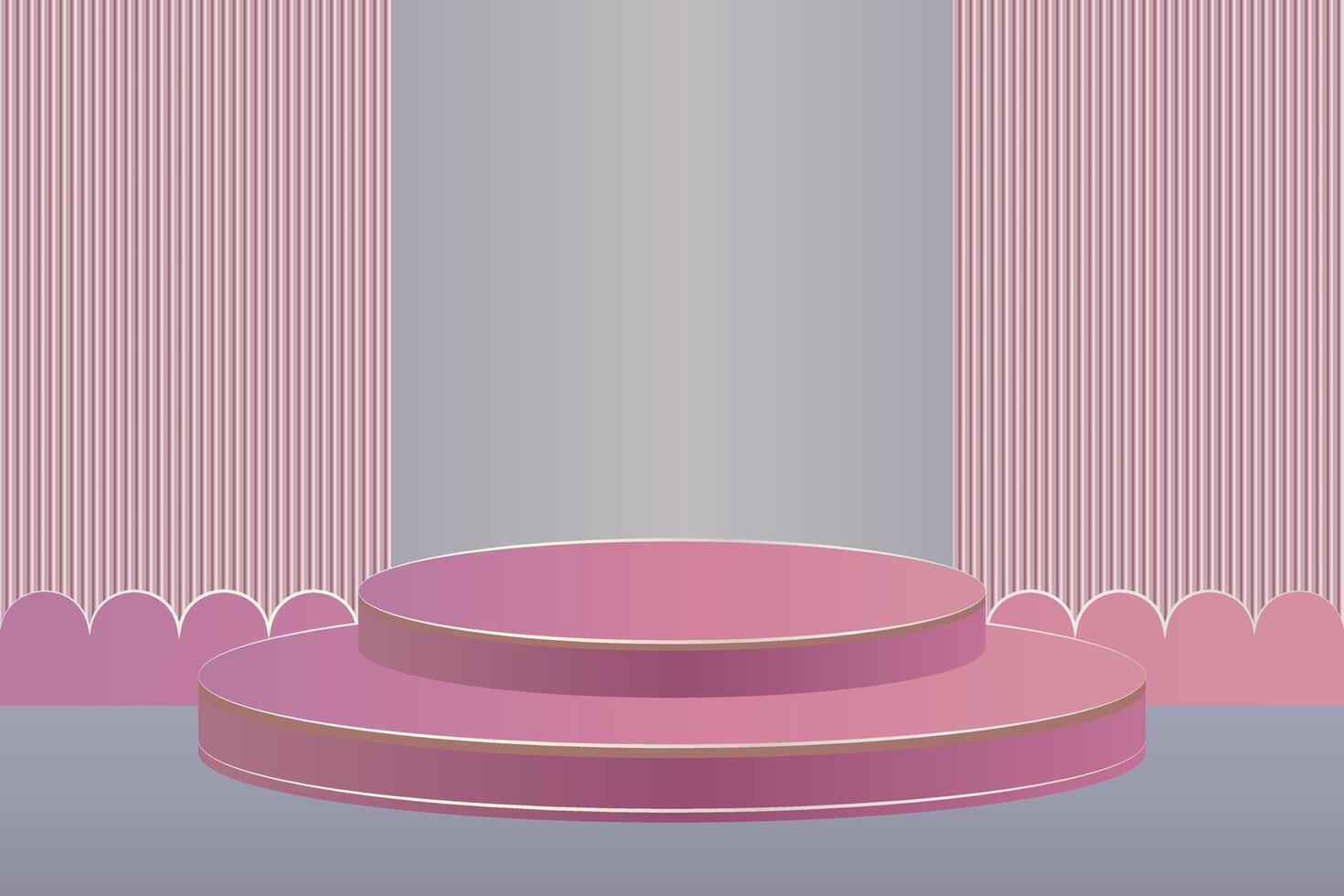 Minimalist Pink and Gray Podium Background vector