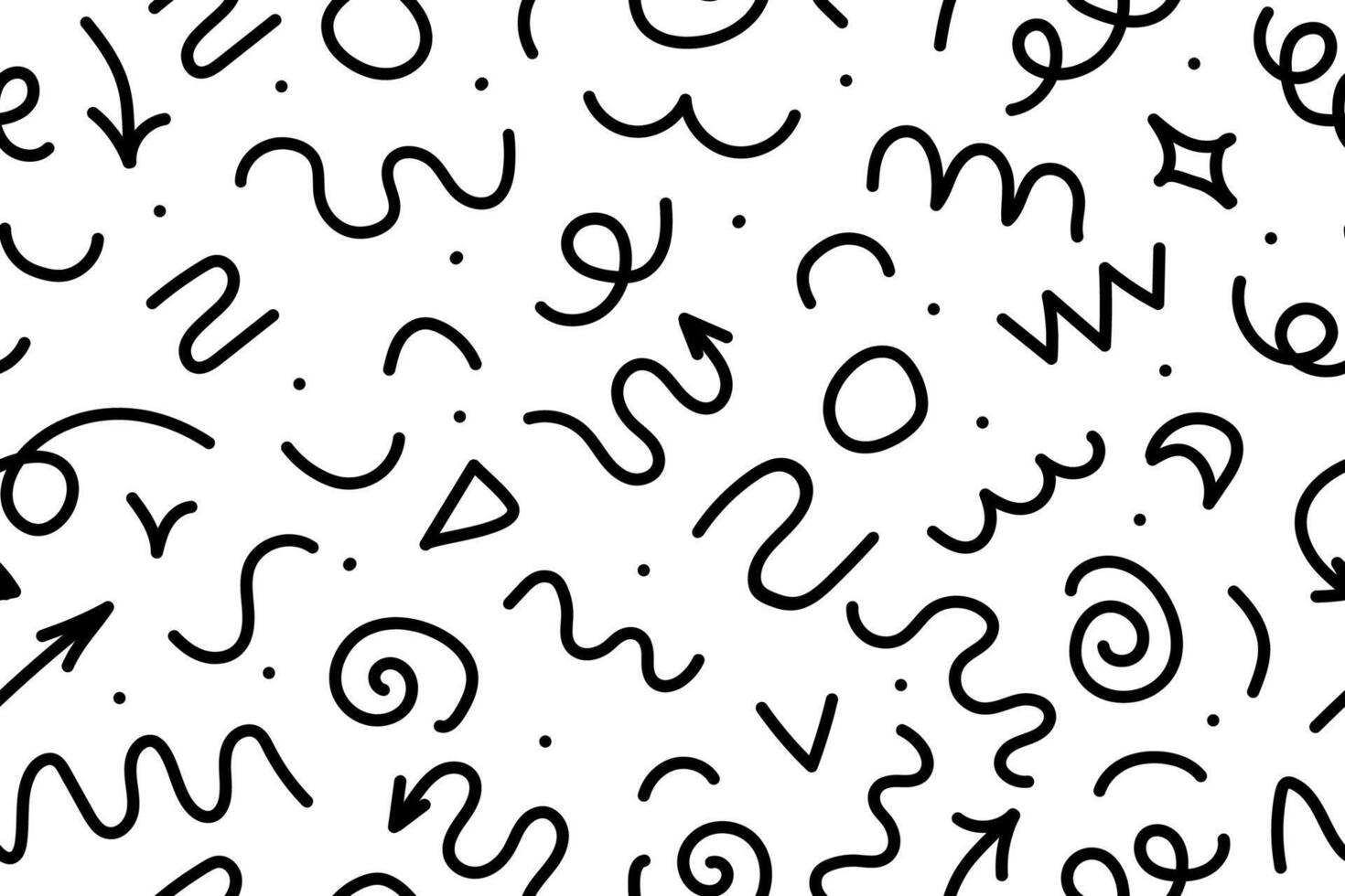 Seamless pattern of straight and wavy marker lines. vector