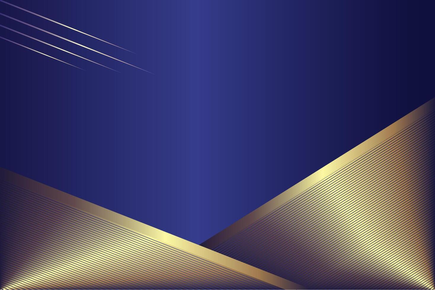 Elegant Blue Background with Golden Lines vector