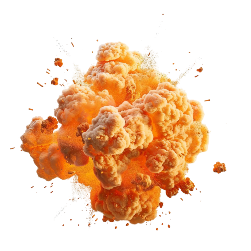 Intense Yellow Explosion on Transparent background AI-Generative png