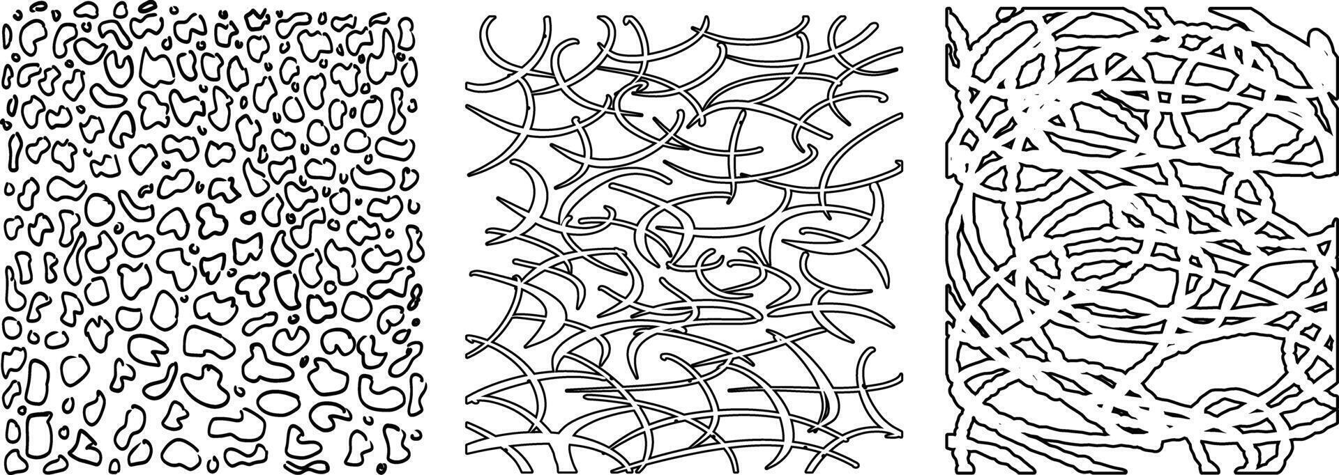 Black horizontal stickers with various hand-drawn pencil crosshatch textures. Naive Doodle Patterns. Design elements for social media posts vector