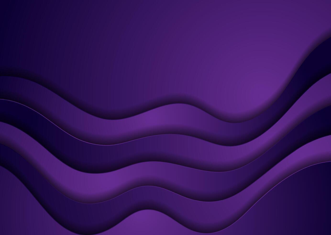 Dark violet waves abstract corporate background vector