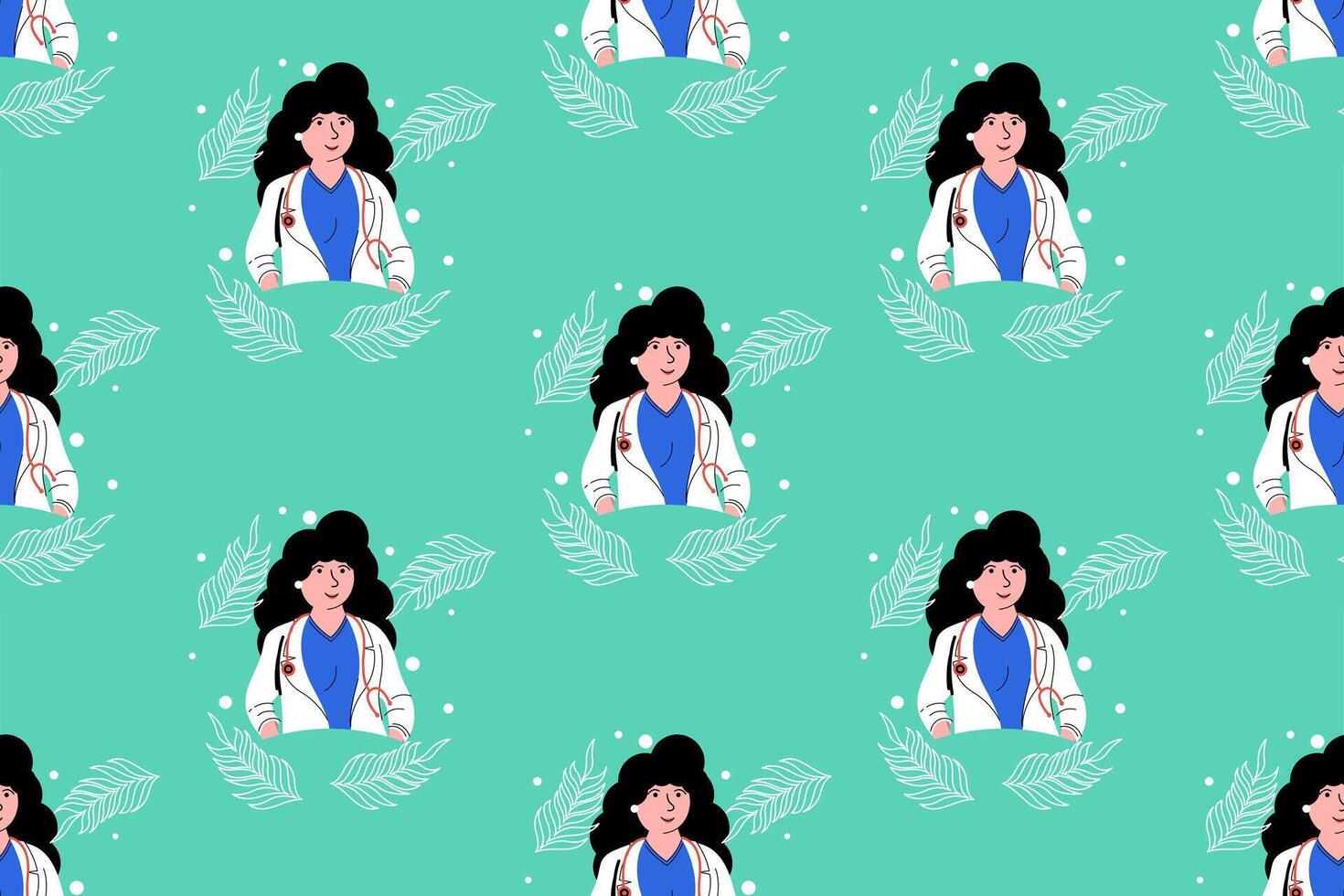 Flat people seamless pattern background vector