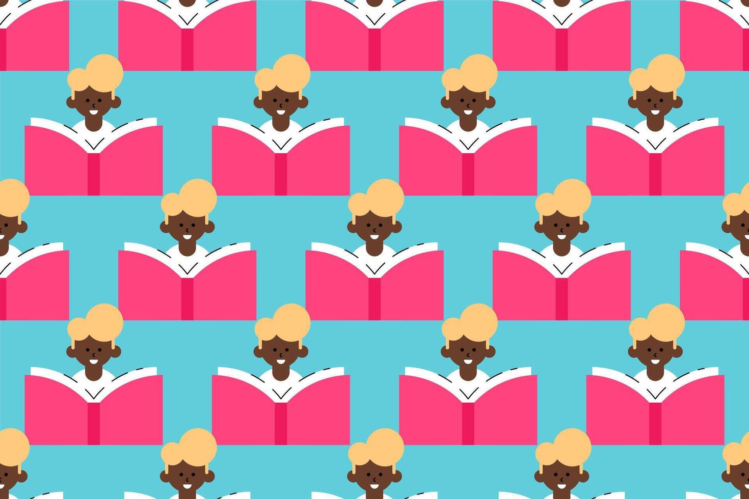 Book illuistration seamless pattern background vector