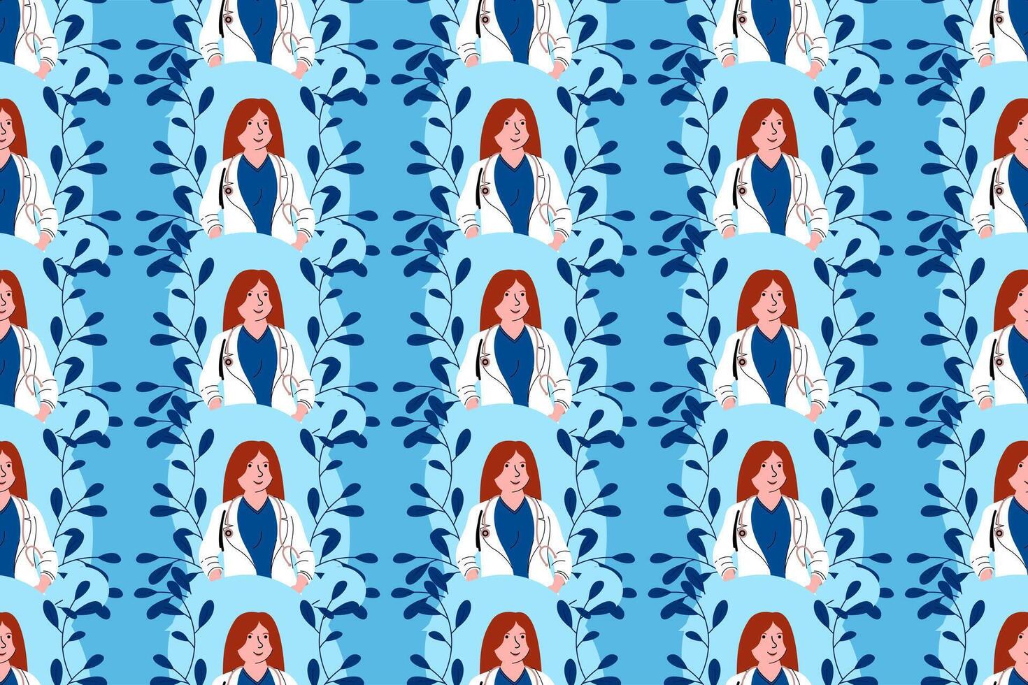 Flat people seamless pattern background vector