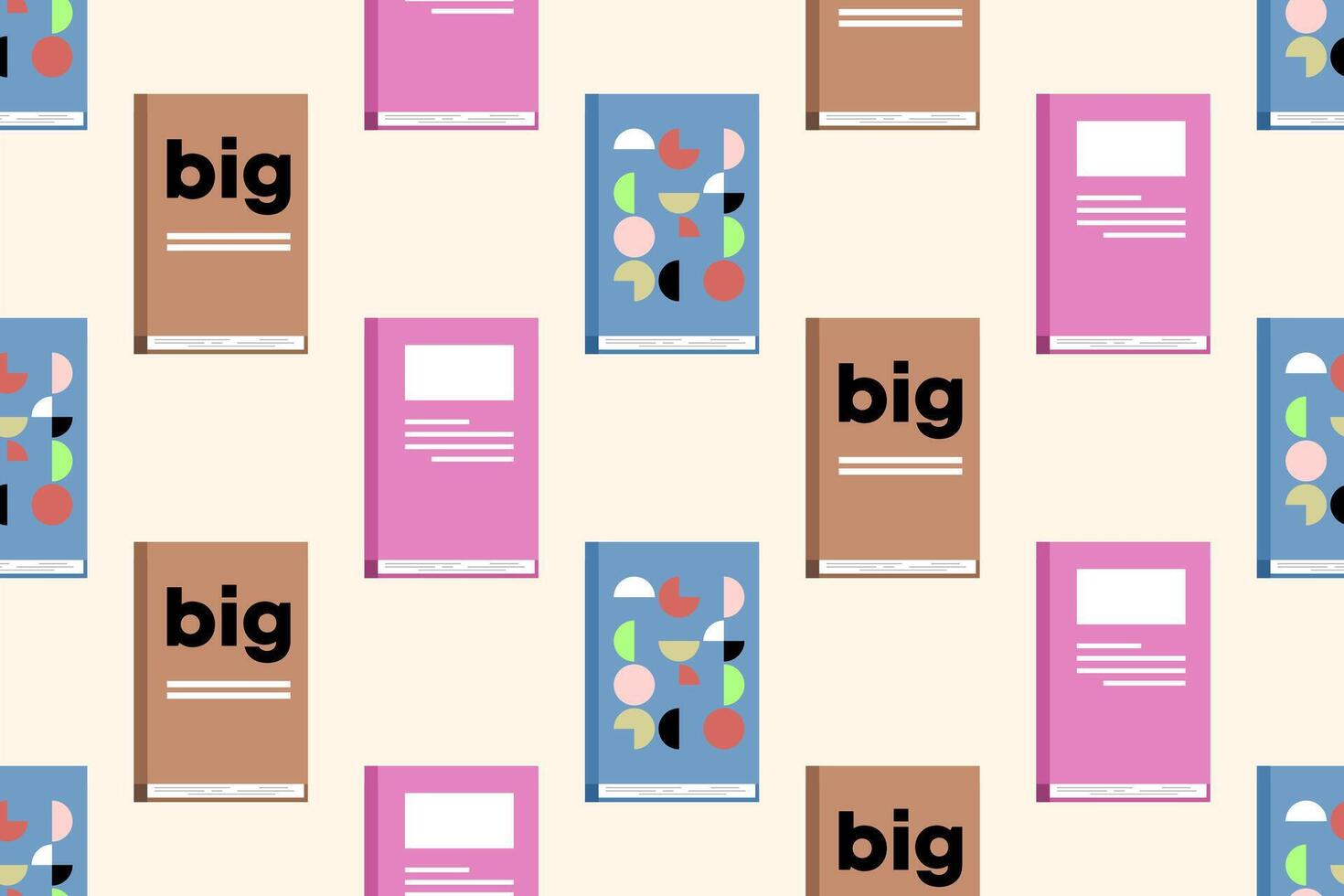 Book illuistration seamless pattern background vector