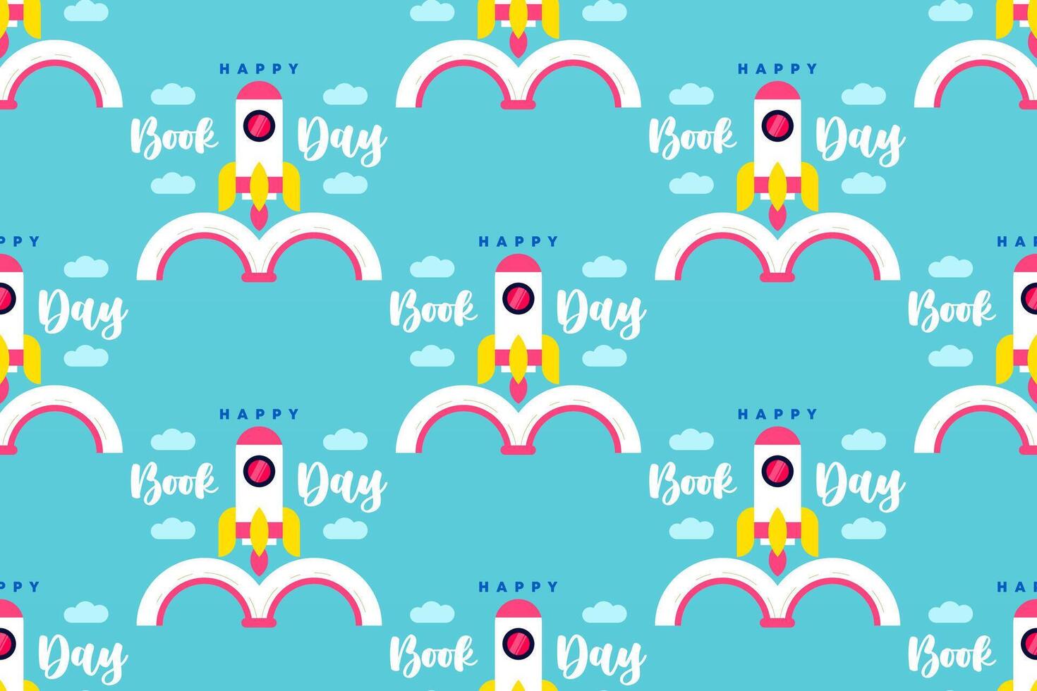 Book illuistration seamless pattern background vector