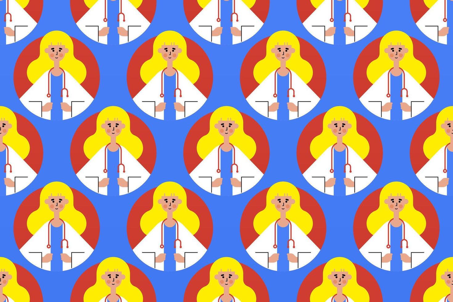 Flat people seamless pattern background vector