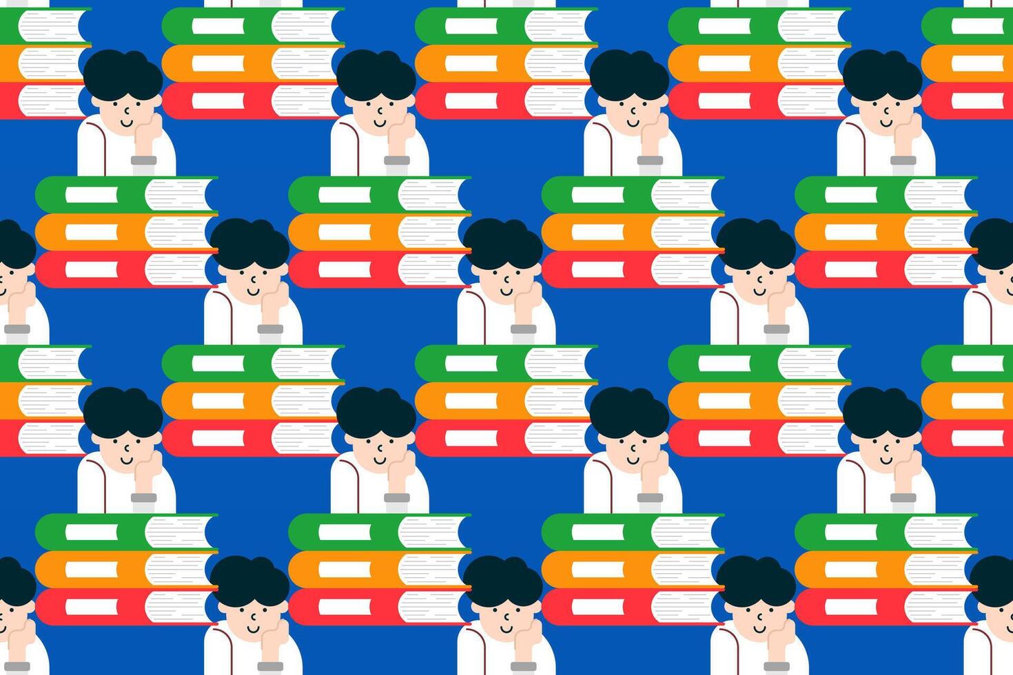 Book illuistration seamless pattern background vector