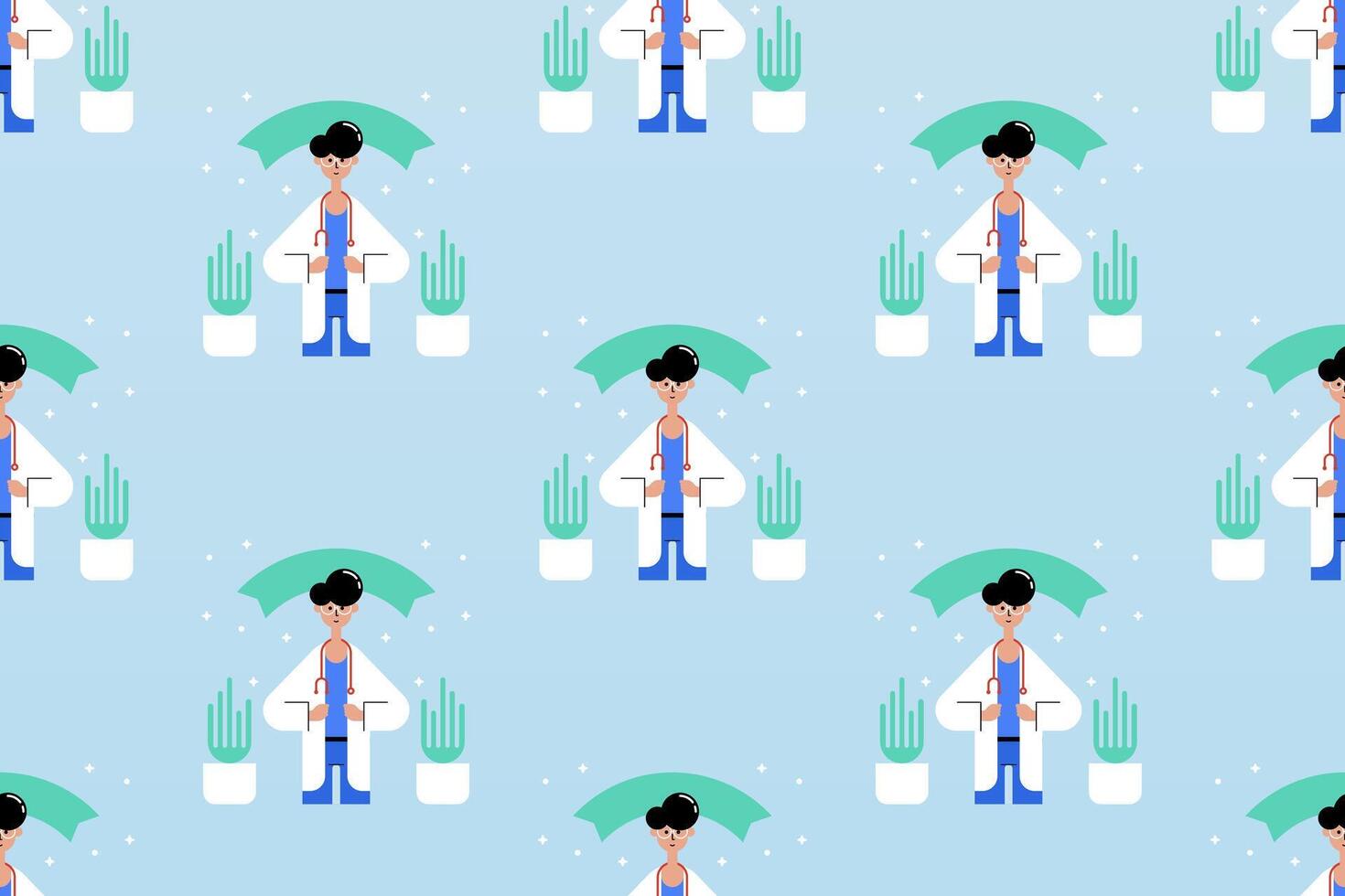 Flat people seamless pattern background vector