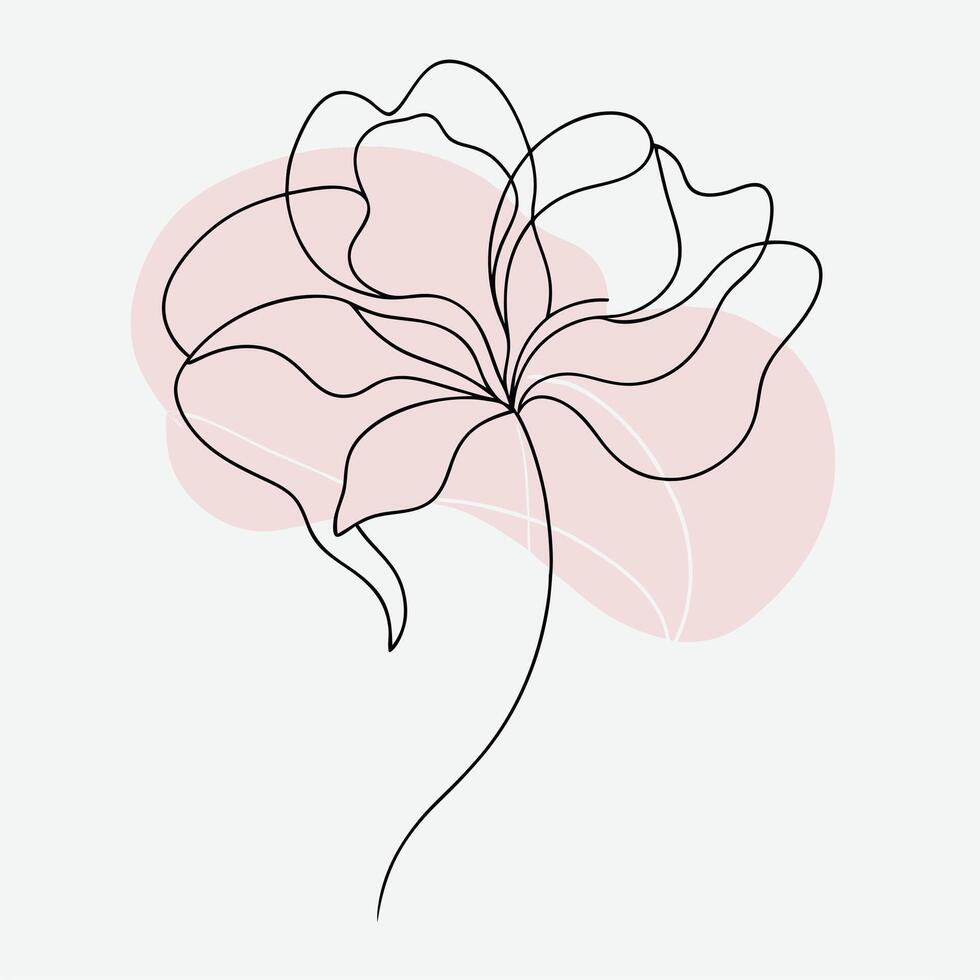 Continuous Floral one line art illustration design vector
