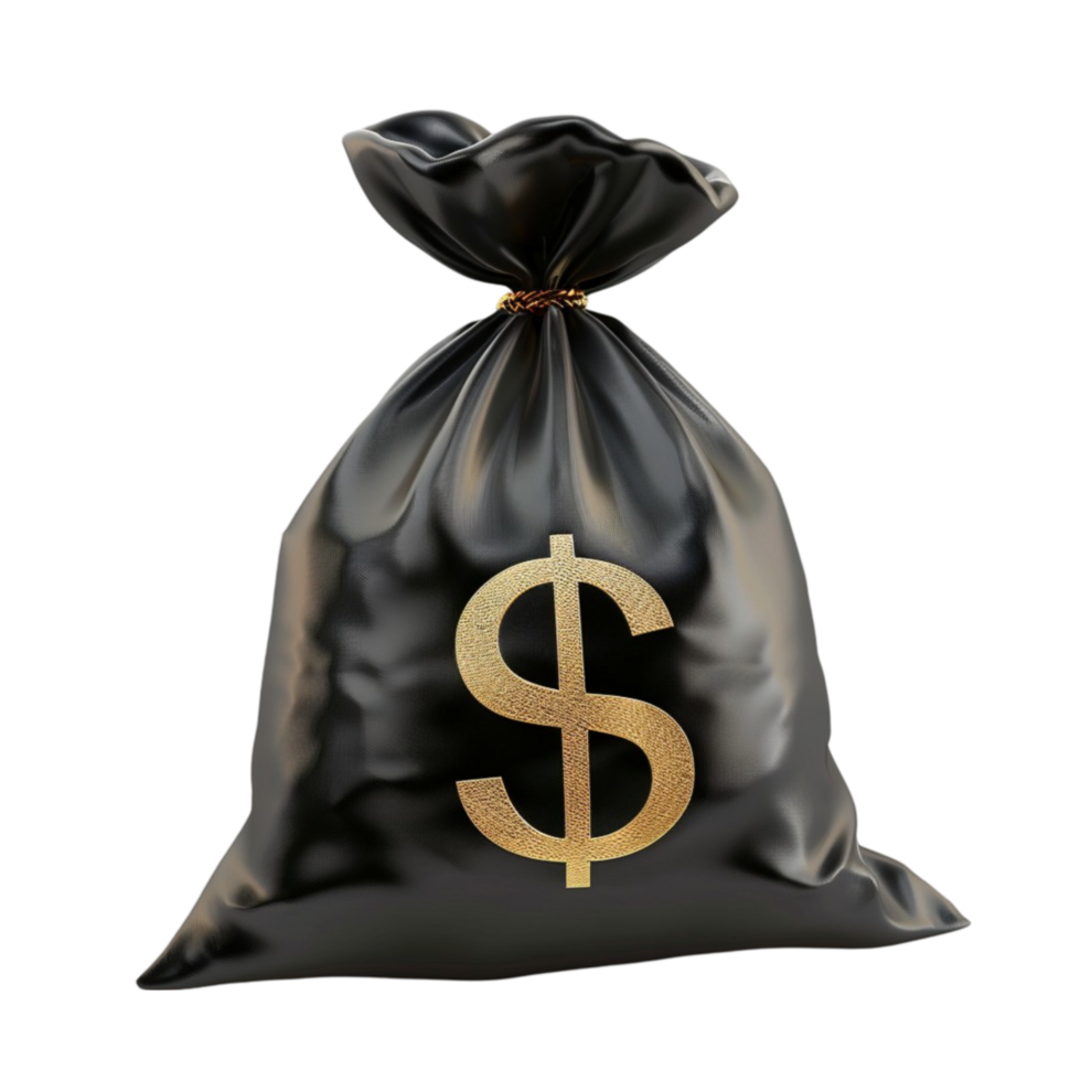 pengar väska ikon finansiell symbol rikedom och välstånd logotyp besparingar emblem investering begrepp ai-generativ png