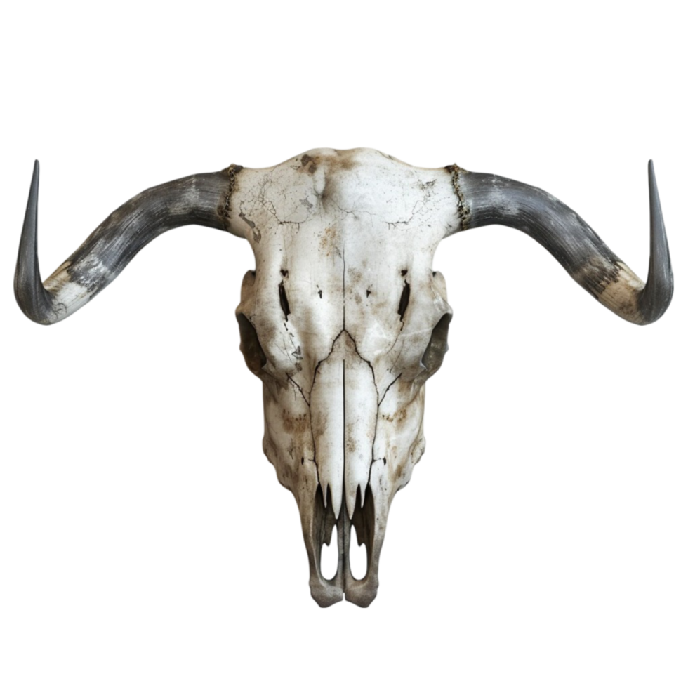 Bull Skull Isolated on Transparent Background AI-Generative png