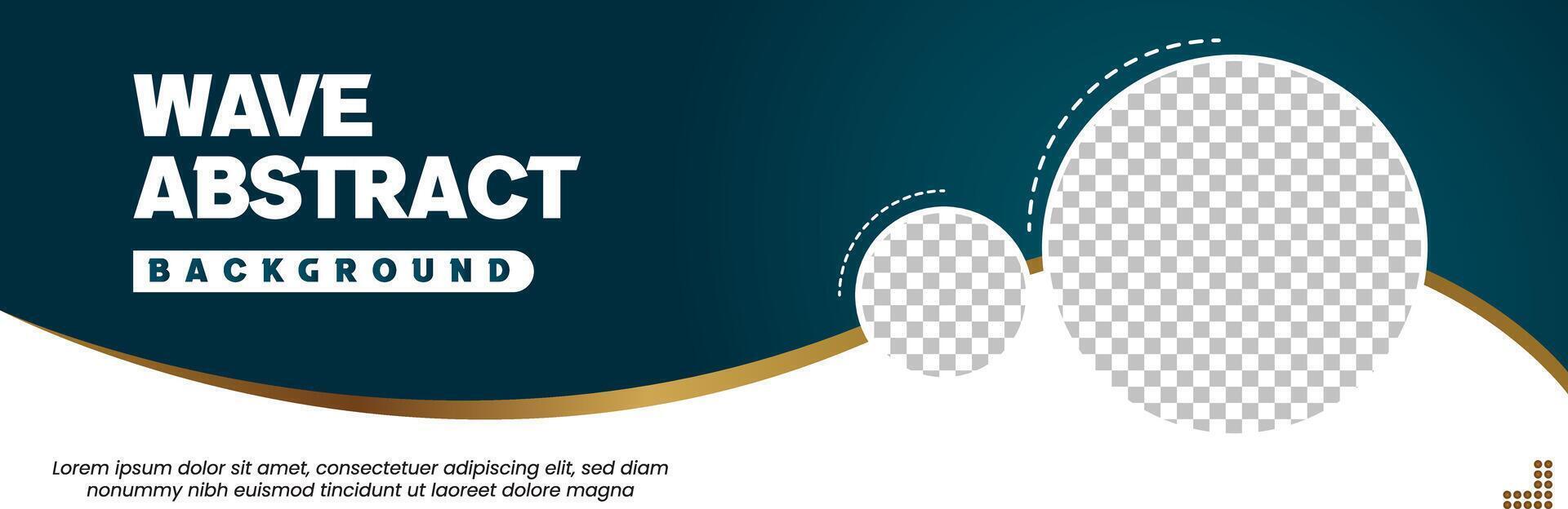 wave abstract background with two circles vector