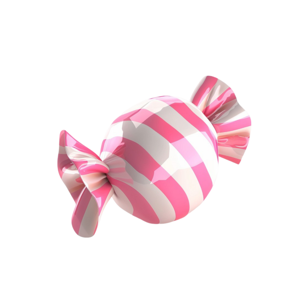 Animated Candy Cane Striped Pink and White on Transparent background AI-Generative png