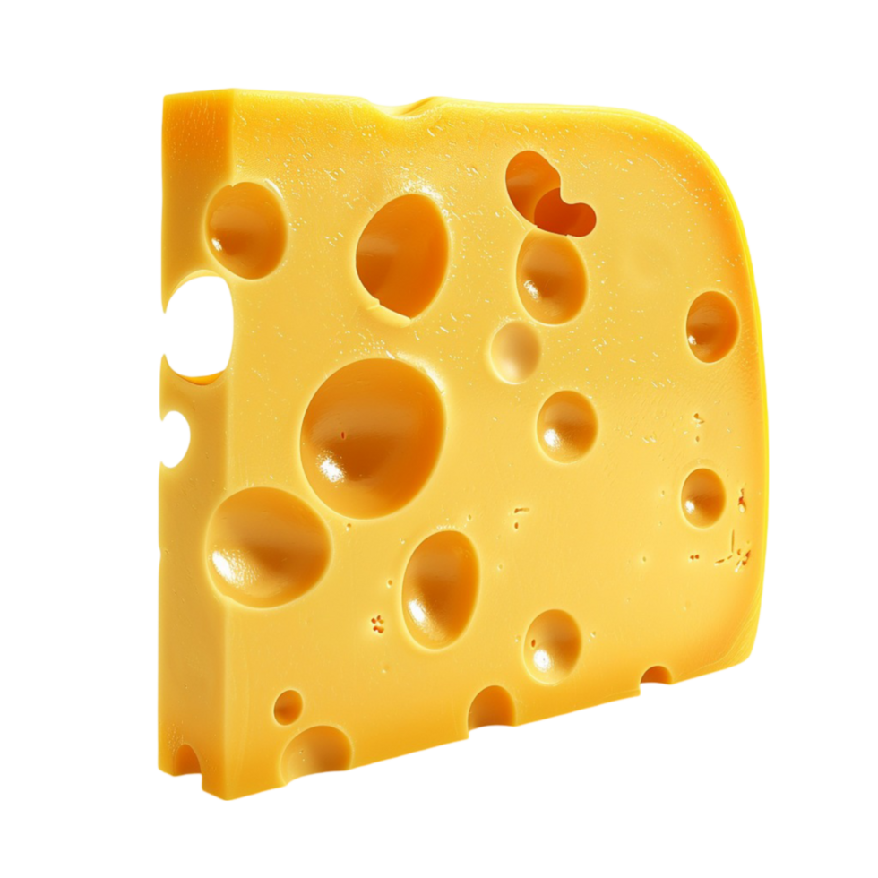 Round Swiss Cheese Isolated on Transparent Background AI-Generative png