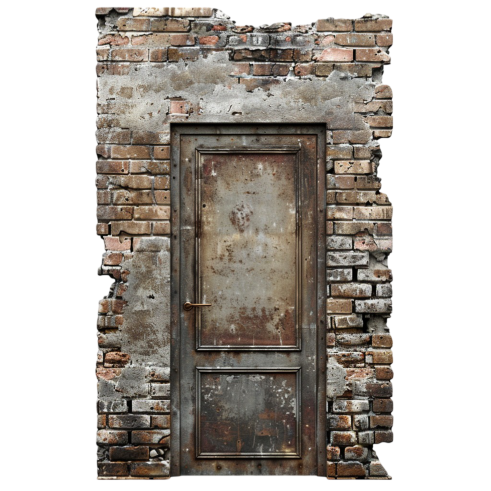Old Wooden Door Isolated on Transparent Background AI-Generative png