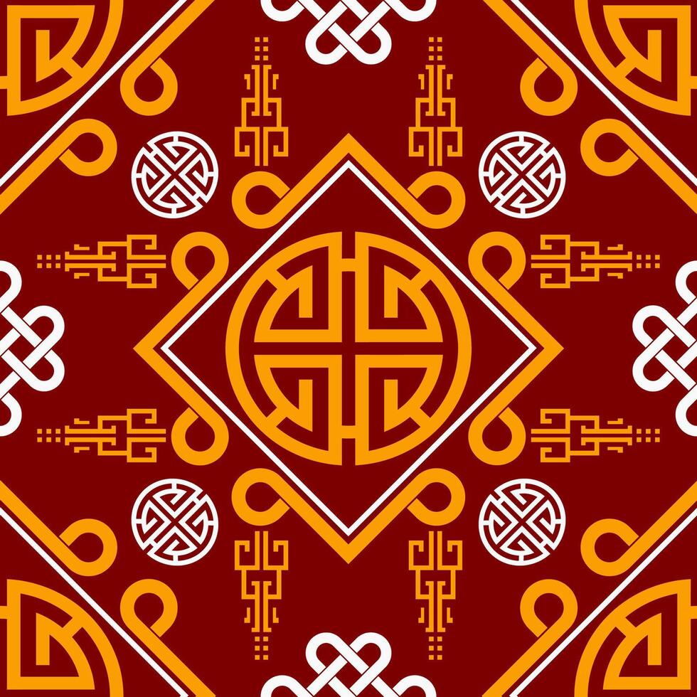 Seamless pattern with Asian elements for happy Chinese new year of the Snake 2025 vector