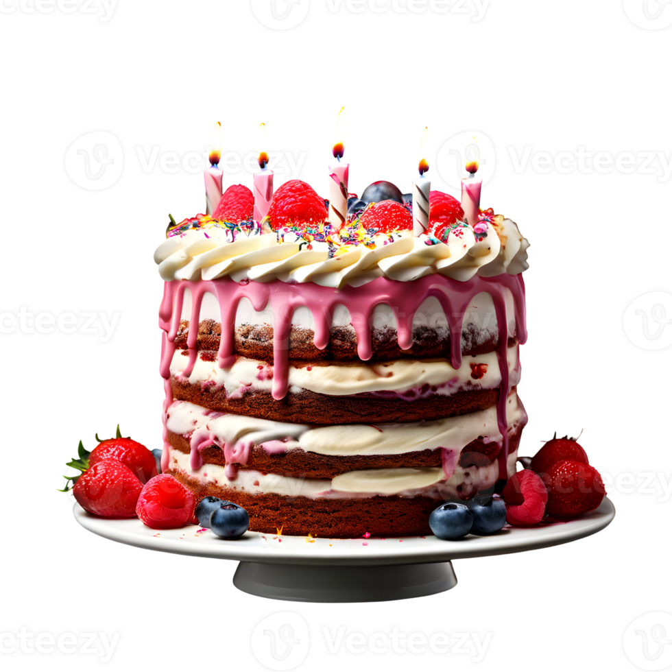 compleanno torta isolato su trasparente sfondo, tagliare fuori, o ritaglio sentiero. png