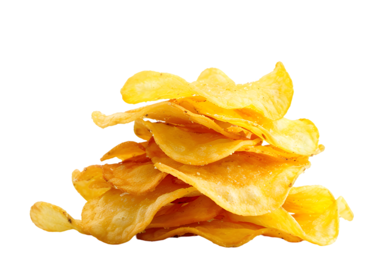 Stack of potato chips isolated on a transparent background png