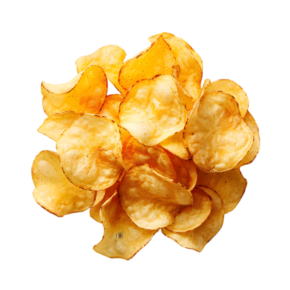 Stack of potato chips isolated on a transparent background png