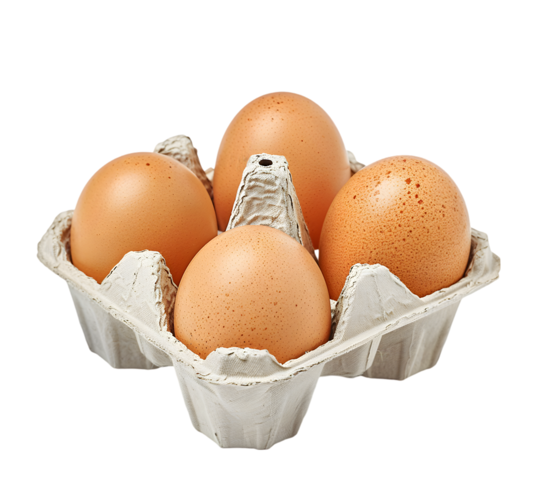 Eggs in cartons isolated on a transparent background png