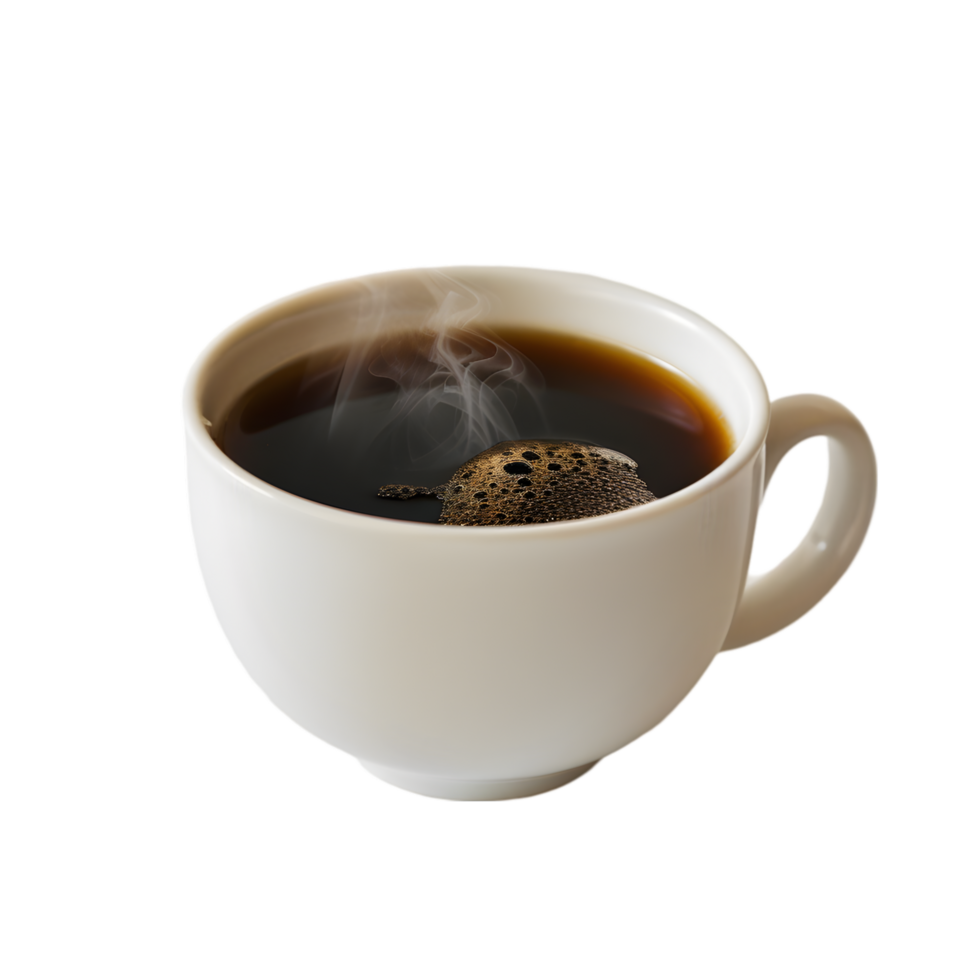 A cup of black coffee isolated on a transparent background png