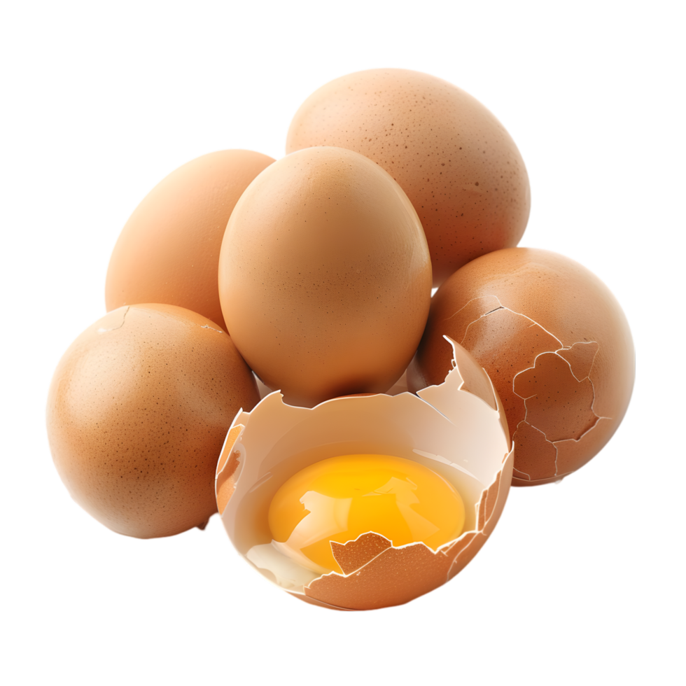 A pile of brown eggs isolated on a transparent background png