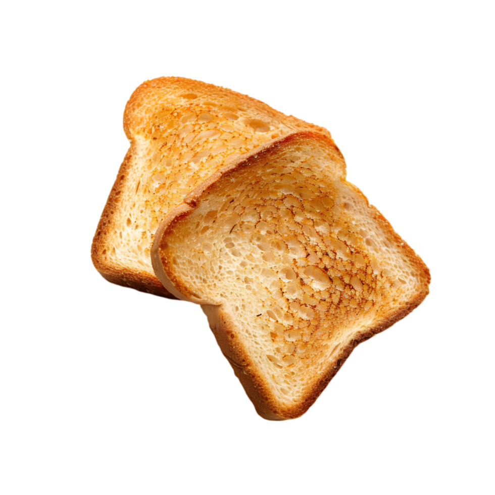 Stack of toasted bread slices isolated on a transparent background png