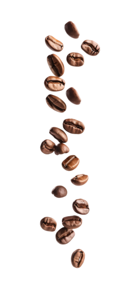 Coffee Beans Flying with Transparent Background png