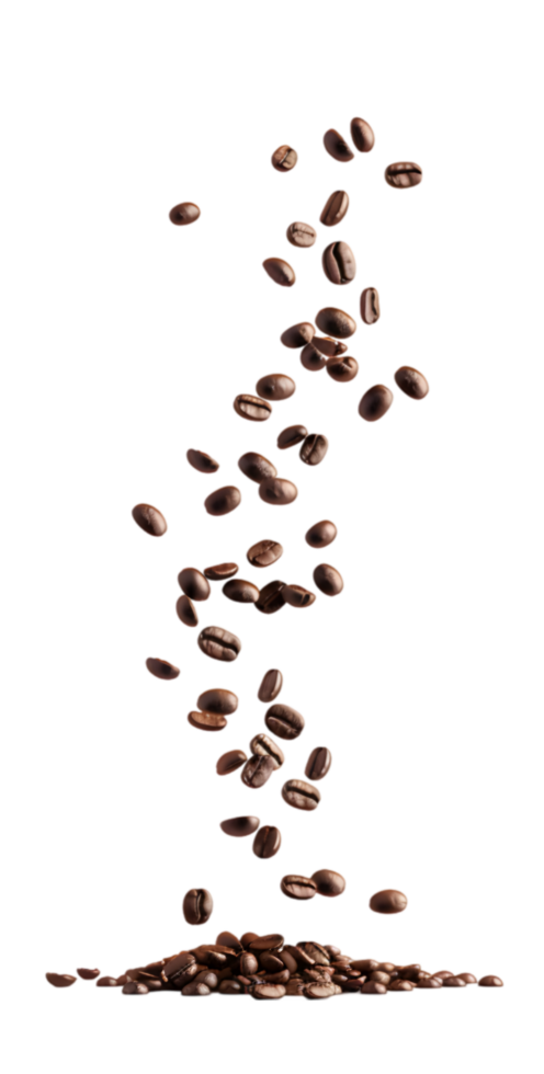 Coffee Beans Flying with Transparent Background png