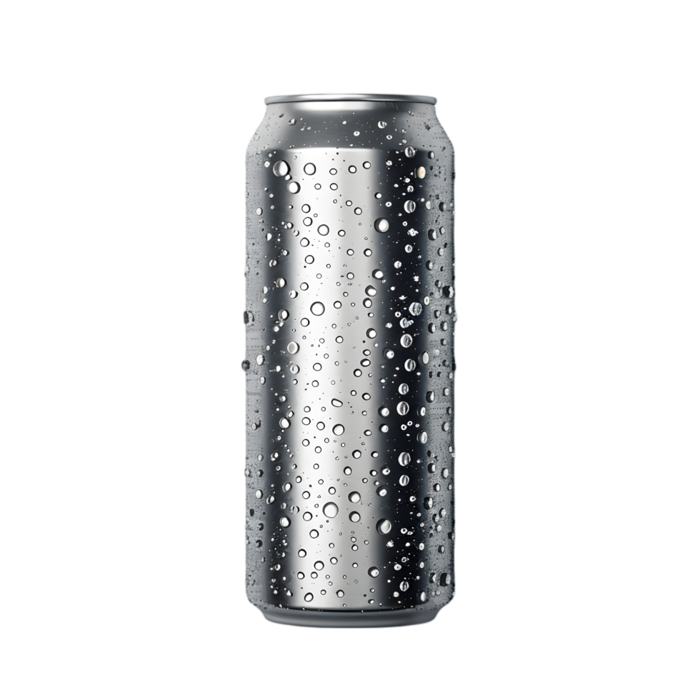 Minimalistic Design Sparkling Water Can Isolated on Transparent Background png