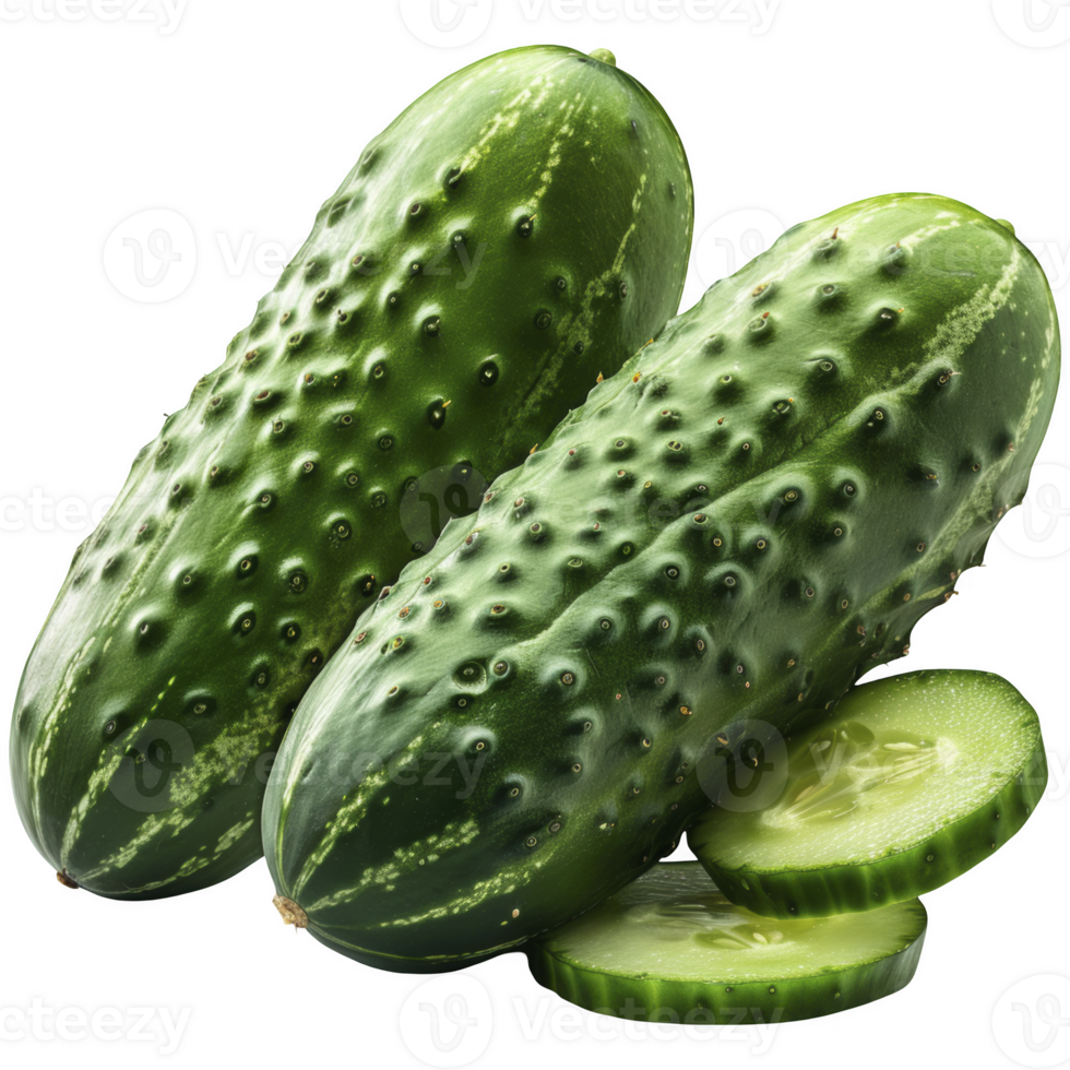 set of cucumbers on transparent background png