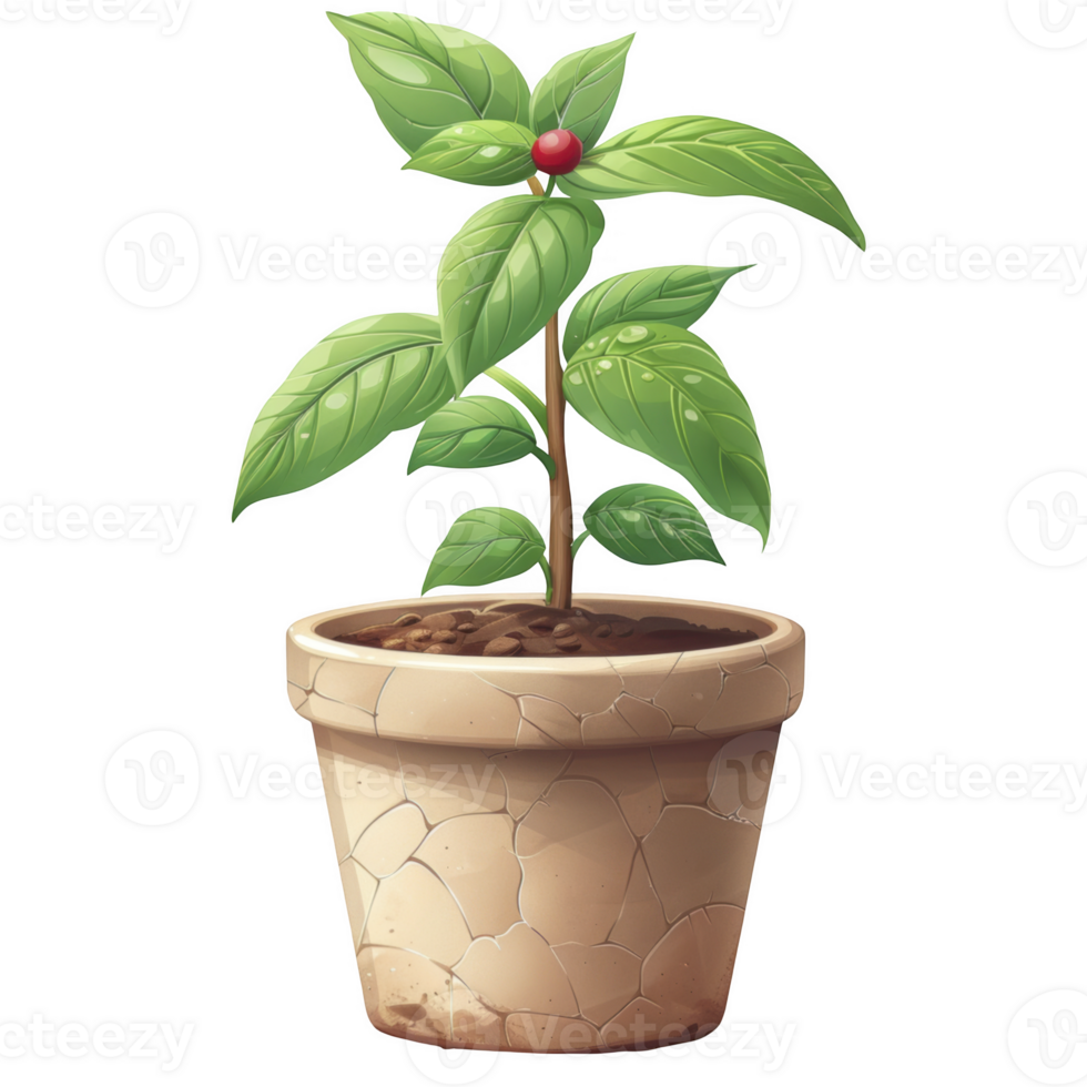 plants in pot on transparent background png