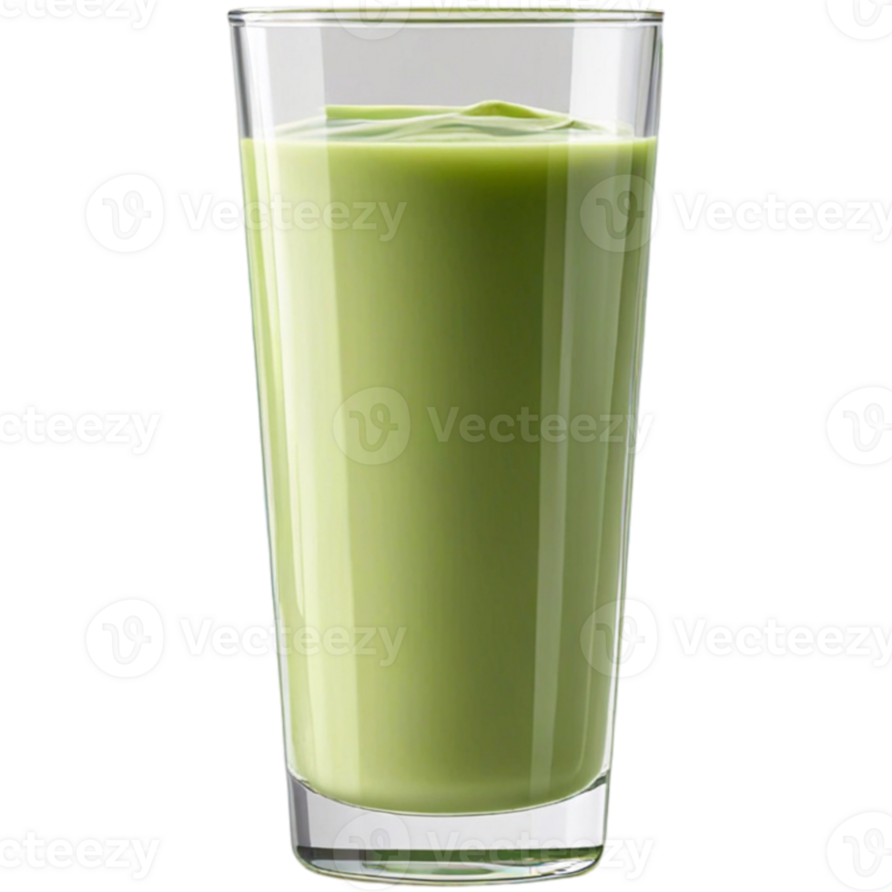 Green tea milk in a glass png