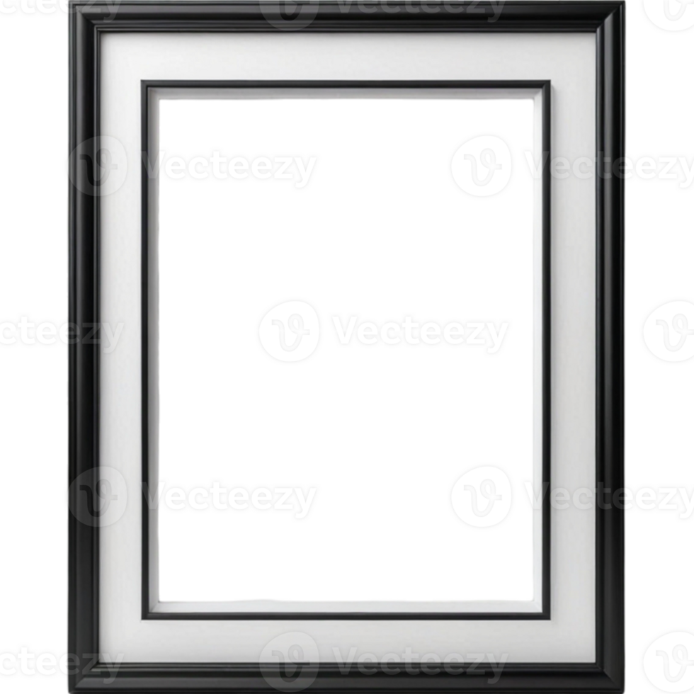 Black picture frame standing png