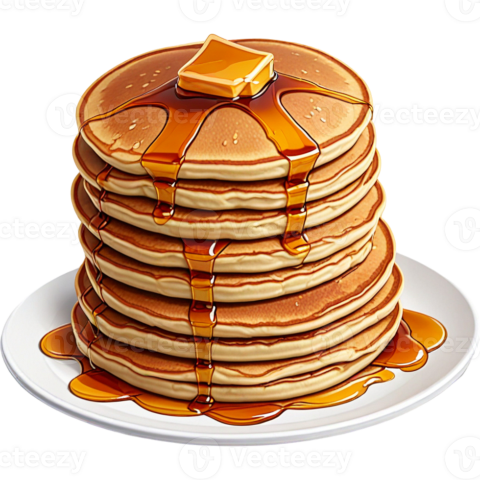 Pancakes with syrup cartoon png