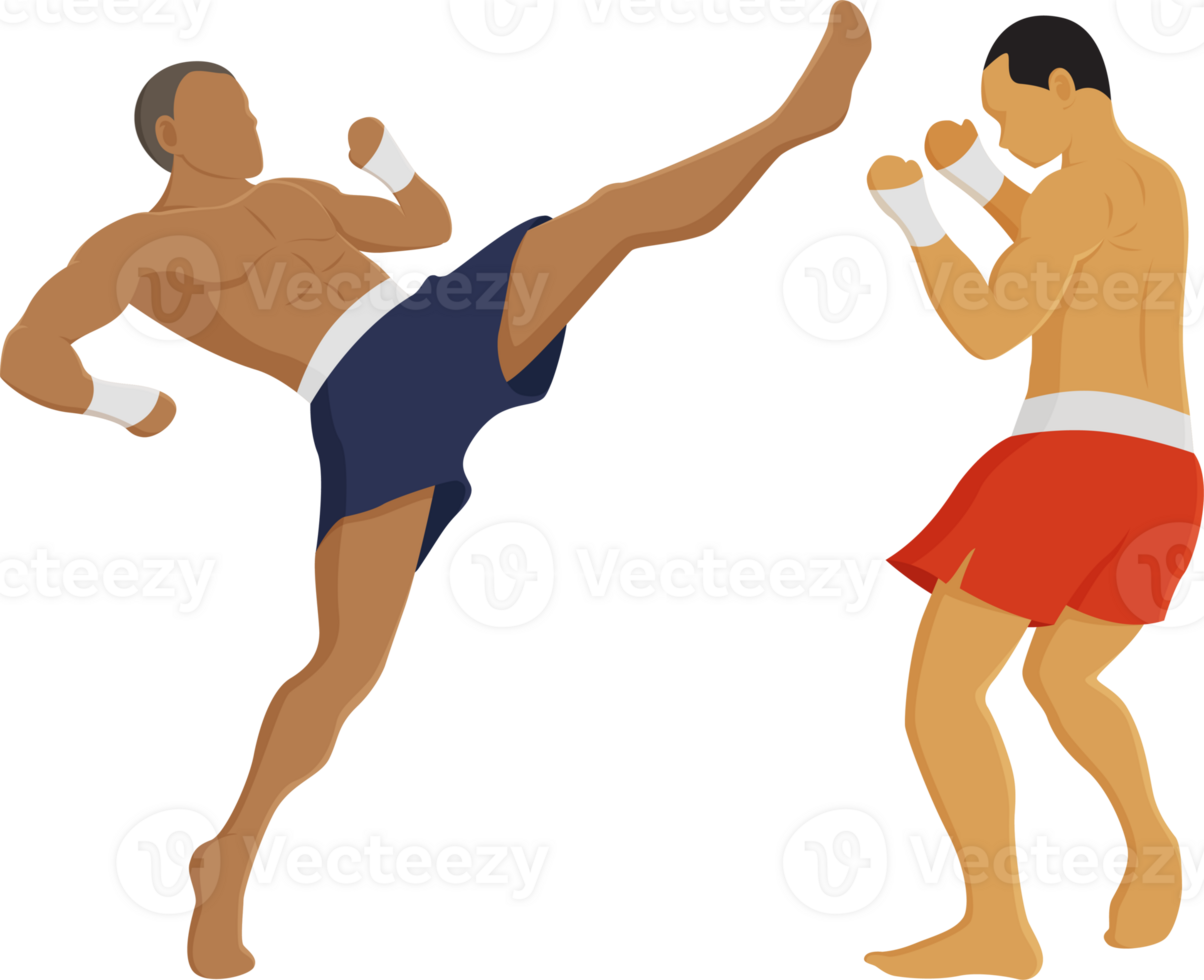 Thai boxing, Thailand culture travel illustration design png
