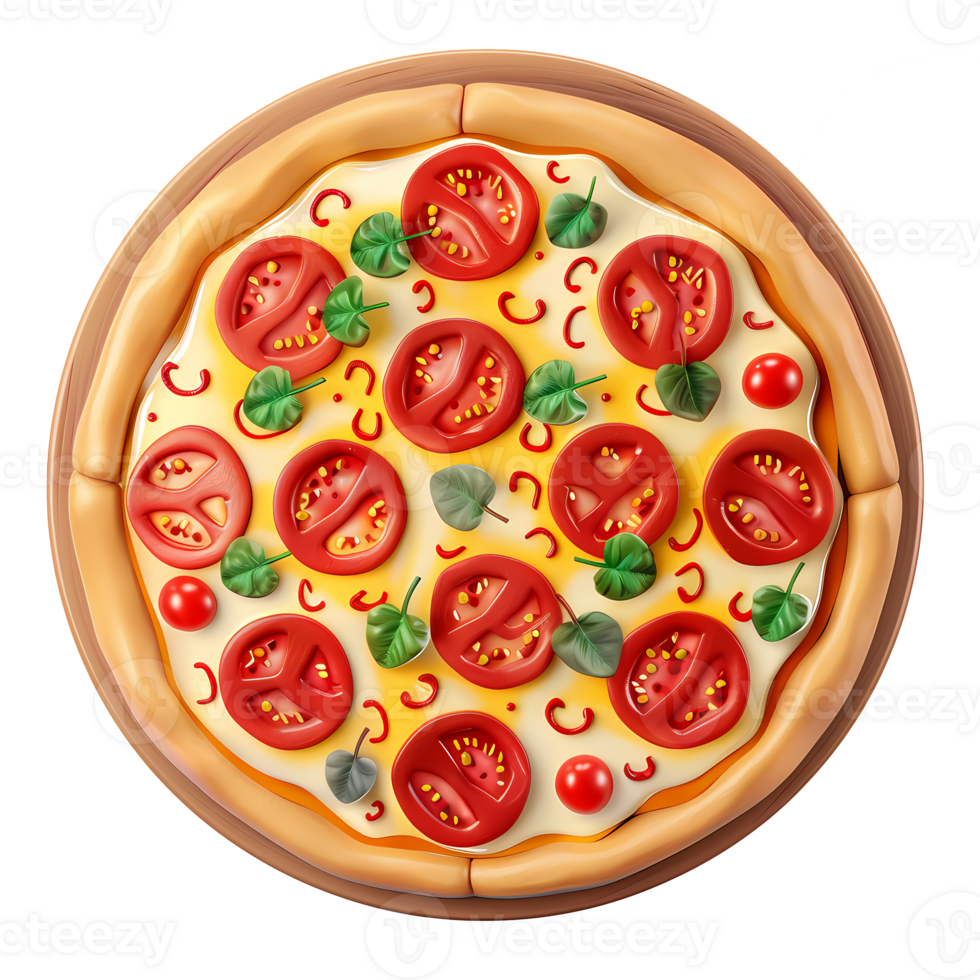 pizza 3d realistic icon illustration isolated on transparent background png