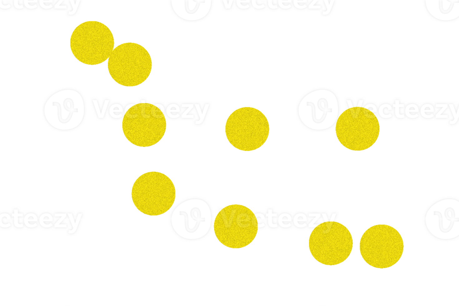 Yellow grainy dots on transparent background, noise texture design element png