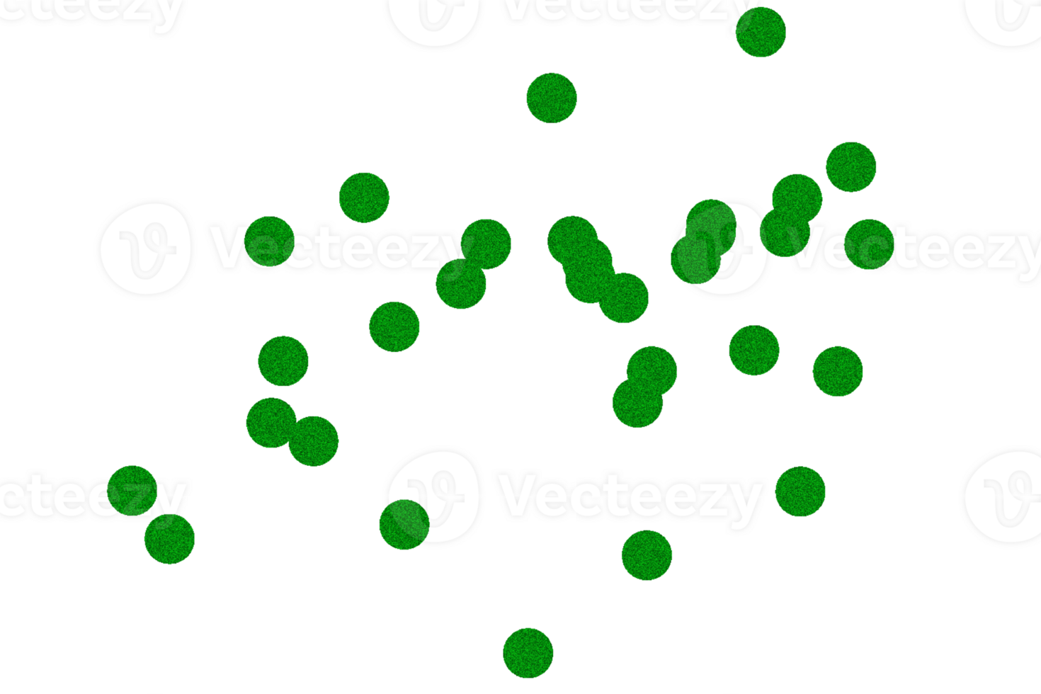 Green grainy dots on transparent background, noise texture design element png