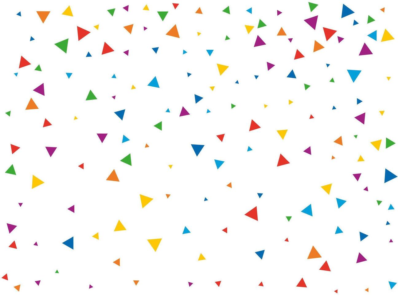 Holiday Triangular Confetti. Light Rainbow glitter confetti background. Colored festive texture vector